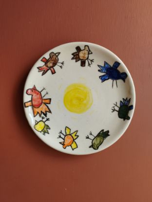 სურათი თეფში ჩიტების ფერხული N2