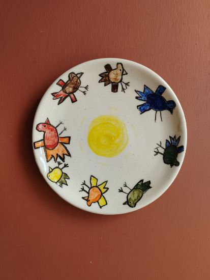 სურათი თეფში ჩიტების ფერხული N2