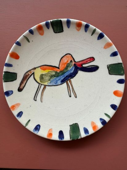 სურათი თეფში ჭრელი ძაღლი