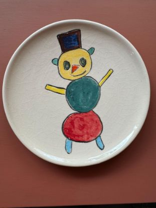 სურათი თეფში ფერადი თოვლის პაპა